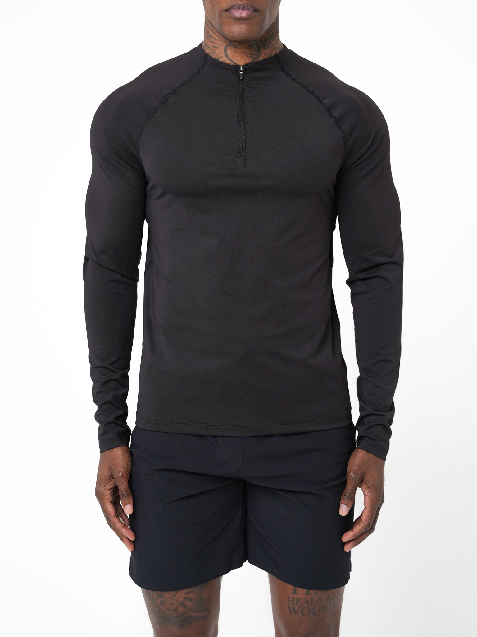 CORE QUARTER ZIP TOP - BLACK