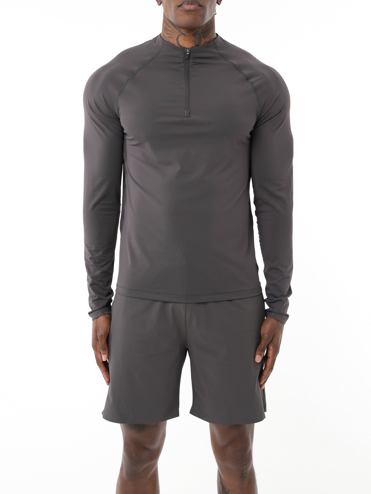 CORE QUARTER ZIP TOP - CHARCOAL