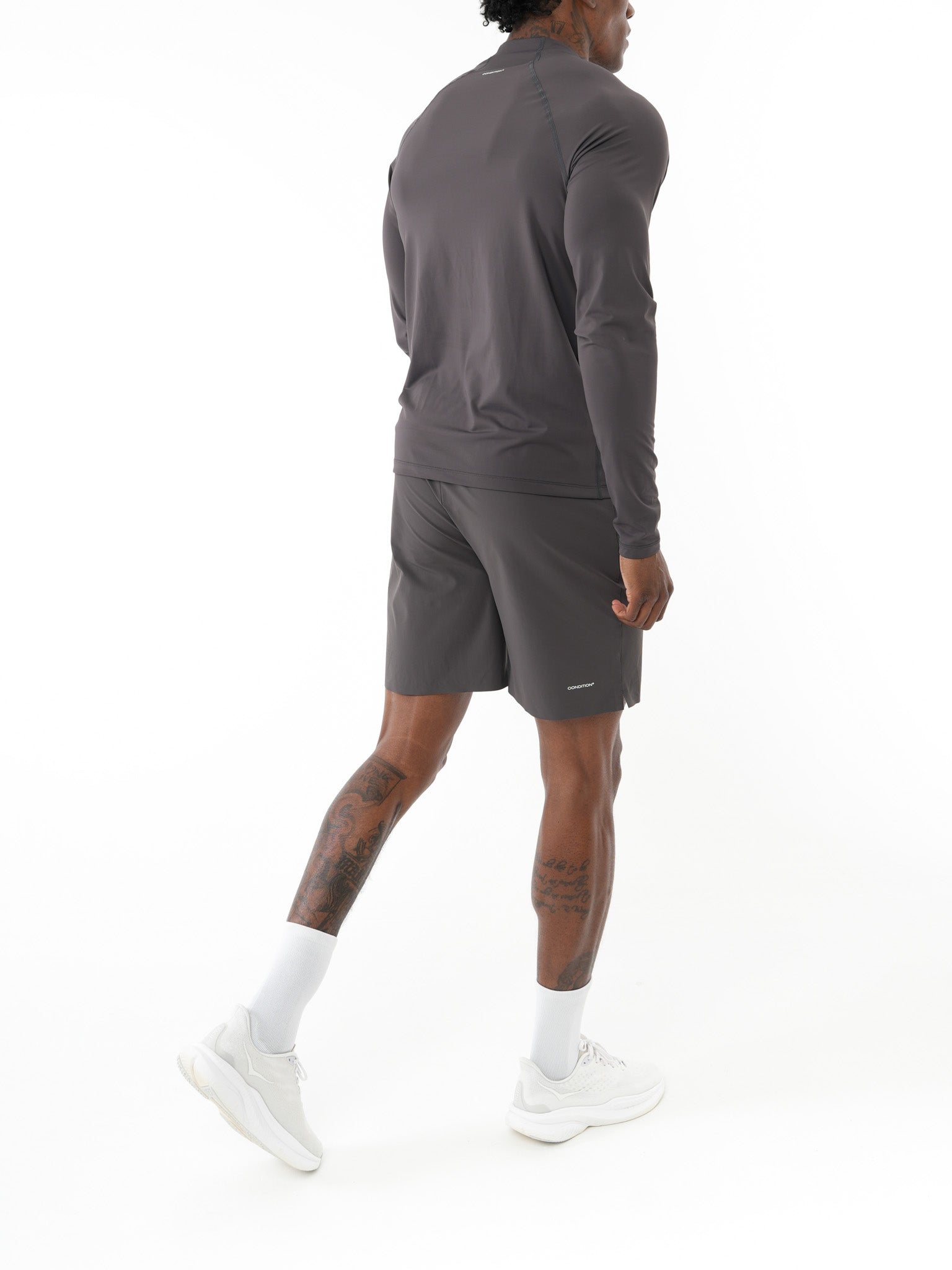 QUARTER ZIP TOP/TRAINING SHORT 7" SET - CHARCOAL