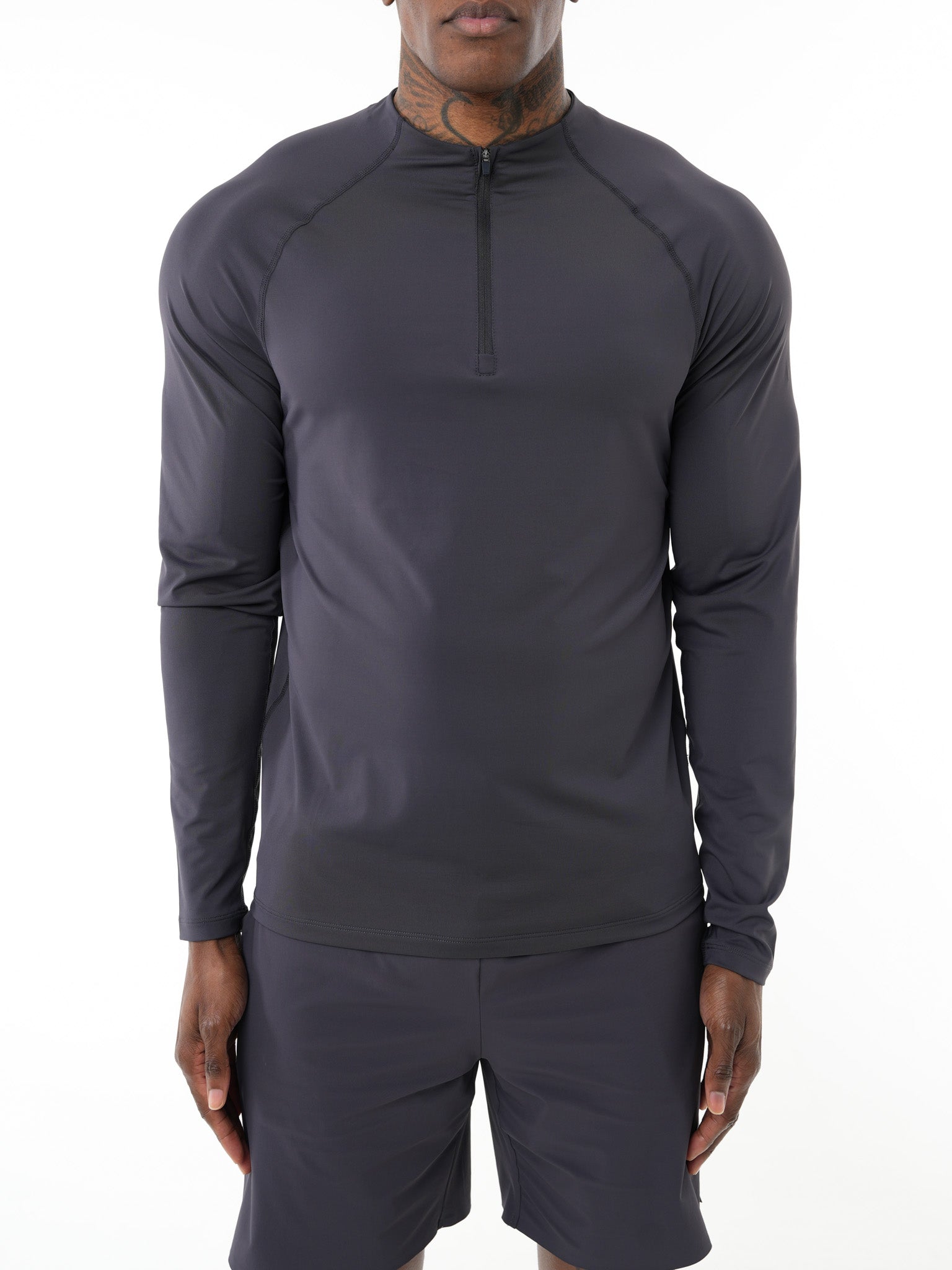 QUARTER ZIP TOP/TRAINING SHORT 7" SET - MIDNIGHT