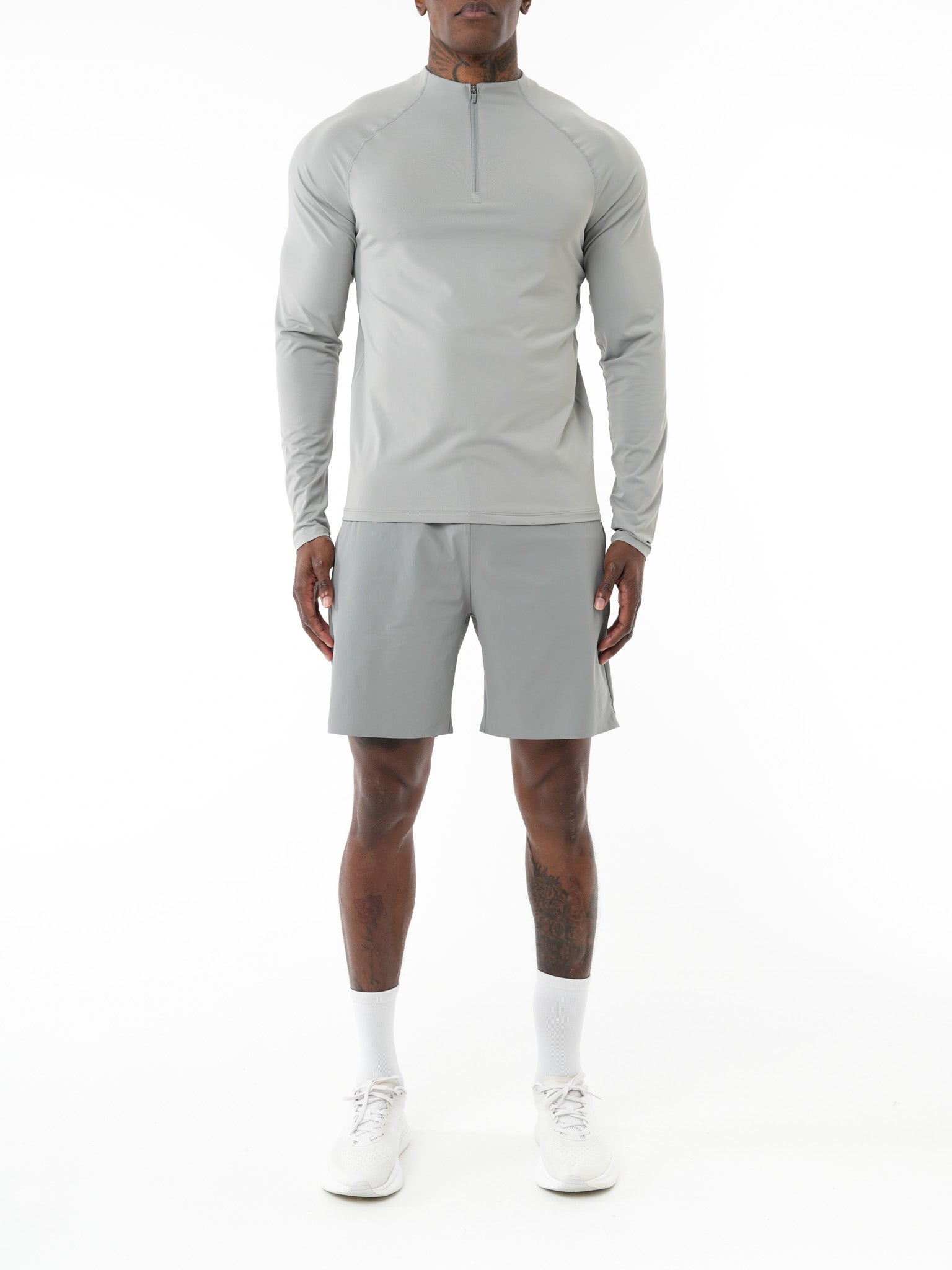 CORE QUARTER ZIP TOP - MID GREY