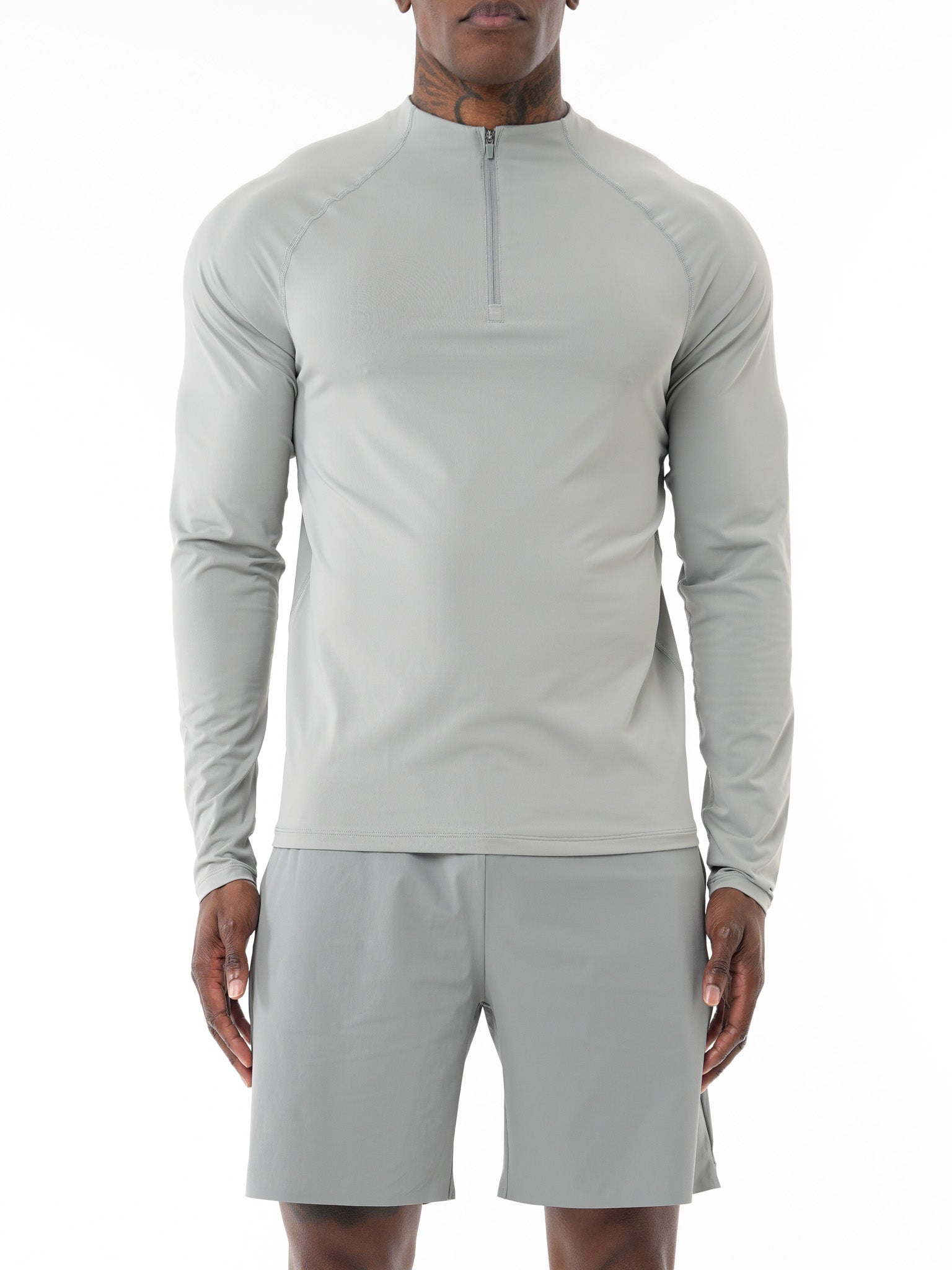 CORE QUARTER ZIP TOP - MID GREY